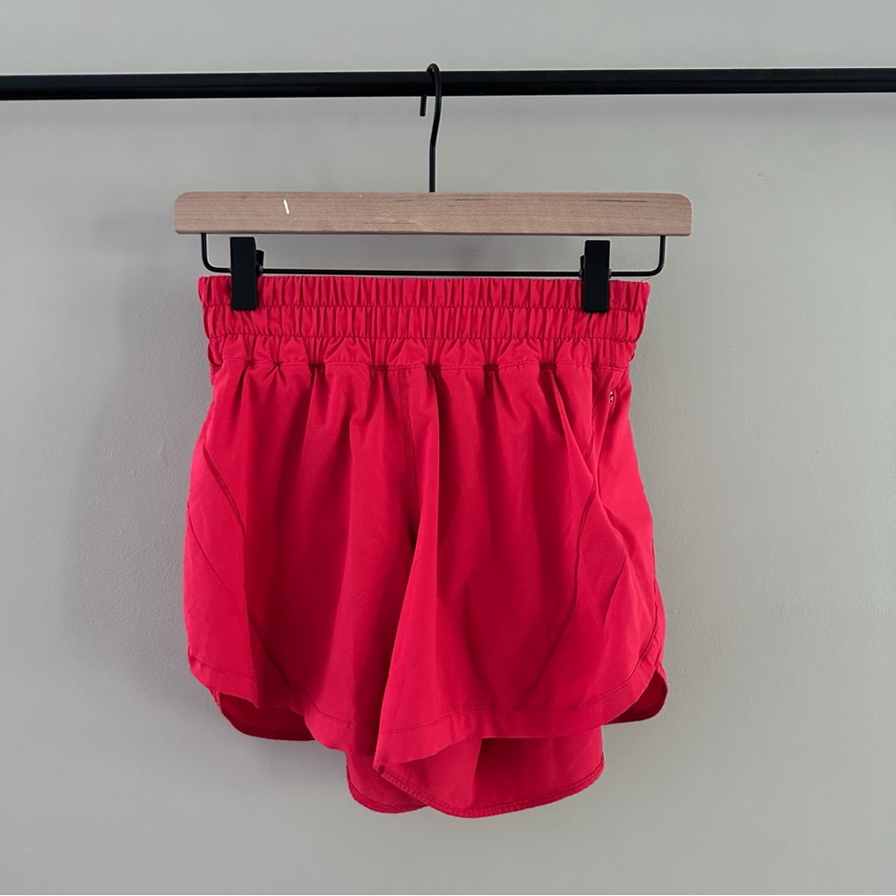 Lululemon Red Track That High Rise Shorts